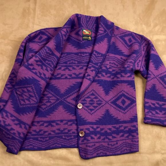 ALPS Sweaters - L Vintage Alps Shawl Collar Aztec Cardigan Sweater Women’s Purple